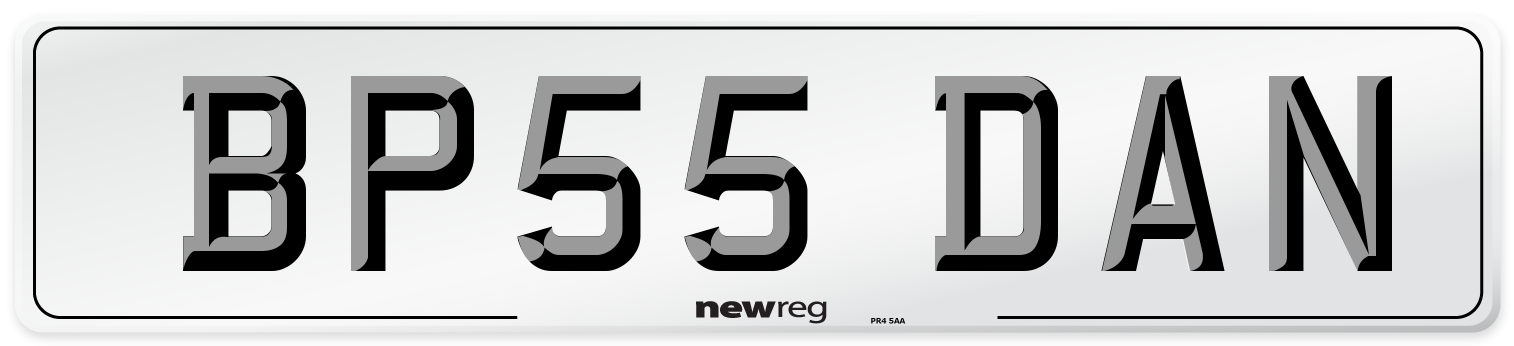 BP55 DAN Number Plate from New Reg
